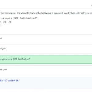 Question 2 - correct answer highlighted
