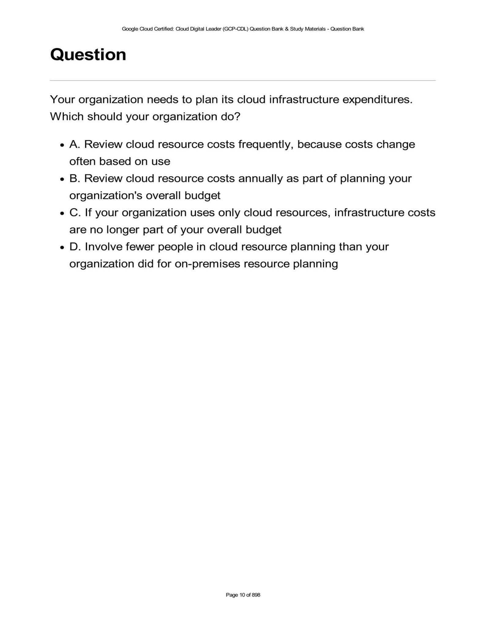 GCP-CDL Practice Questions for Google Cloud Cloud Digital Leader ...