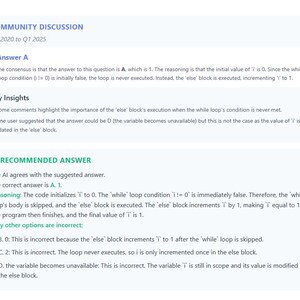 Question 1 - community discussion and AI recommendation