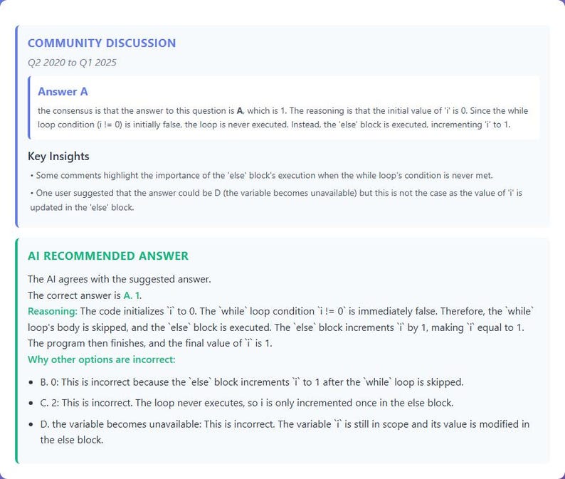 Question 1 - community discussion and AI recommendation