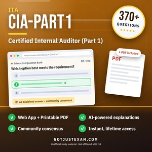 IIA Certified Internal Auditor (Part 1) CIA-Part1 Practice Questions: 370+ Answer Explanations, Community Answers
