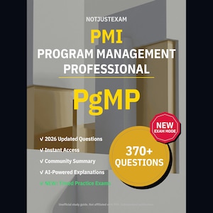 Examen de práctica PgMP 2026 - PMI Program Management Professional: Más de 370 preguntas, explicaciones con IA.