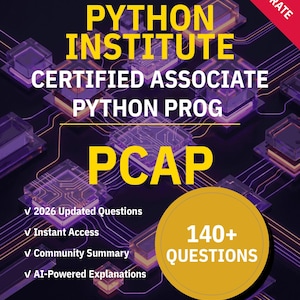 Associé certifié PCAP Python Prog Python Institute | Test pratique 2026 | Préparation interactive par NotJustExam
