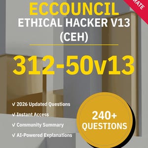 312-50v13 Ethical Hacker (CEH) 240+ interactieve oefenvragen met AI-uitleg | Studiegids ECCouncil