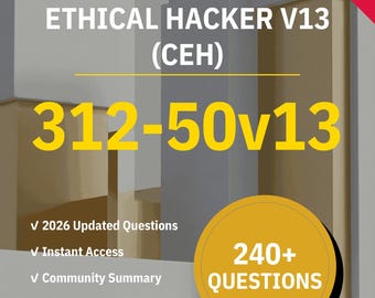 312-50v13 Ethical Hacker (CEH) 240+ interactieve oefenvragen met AI-uitleg | Studiegids ECCouncil