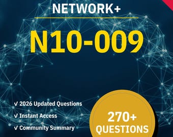 N10-009 Network+: Más de 270 preguntas de práctica interactivas con explicaciones de IA / Guía de estudio de CompTIA