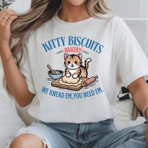 Katzen Keks Shirt, niedliches Kitty Keks Bäckerei Retro Stil Grafik T-Shirt, lustige Back Geschenke für Sie, Bäcker Geschenkidee, Katzenmutter Geschenk, Back T-Shirt