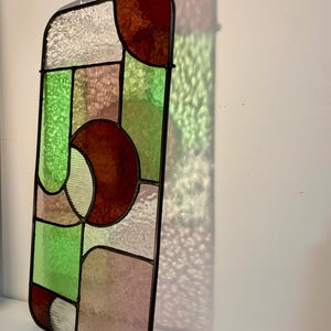 Stained Glass Suncatcher, Tiffany Window Hanging, Colorful Geometric Glass Art, Modern Home Decor, Unique Handmade Gift