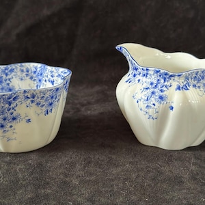 Shelley Dainty Blue Open Sugar & Creamer