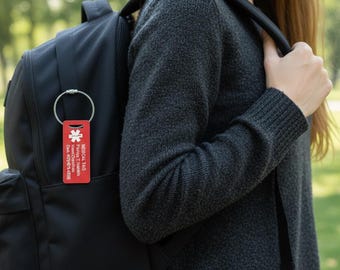 Custom Engraved Medical Alert Tag: Emergency ID Pendant