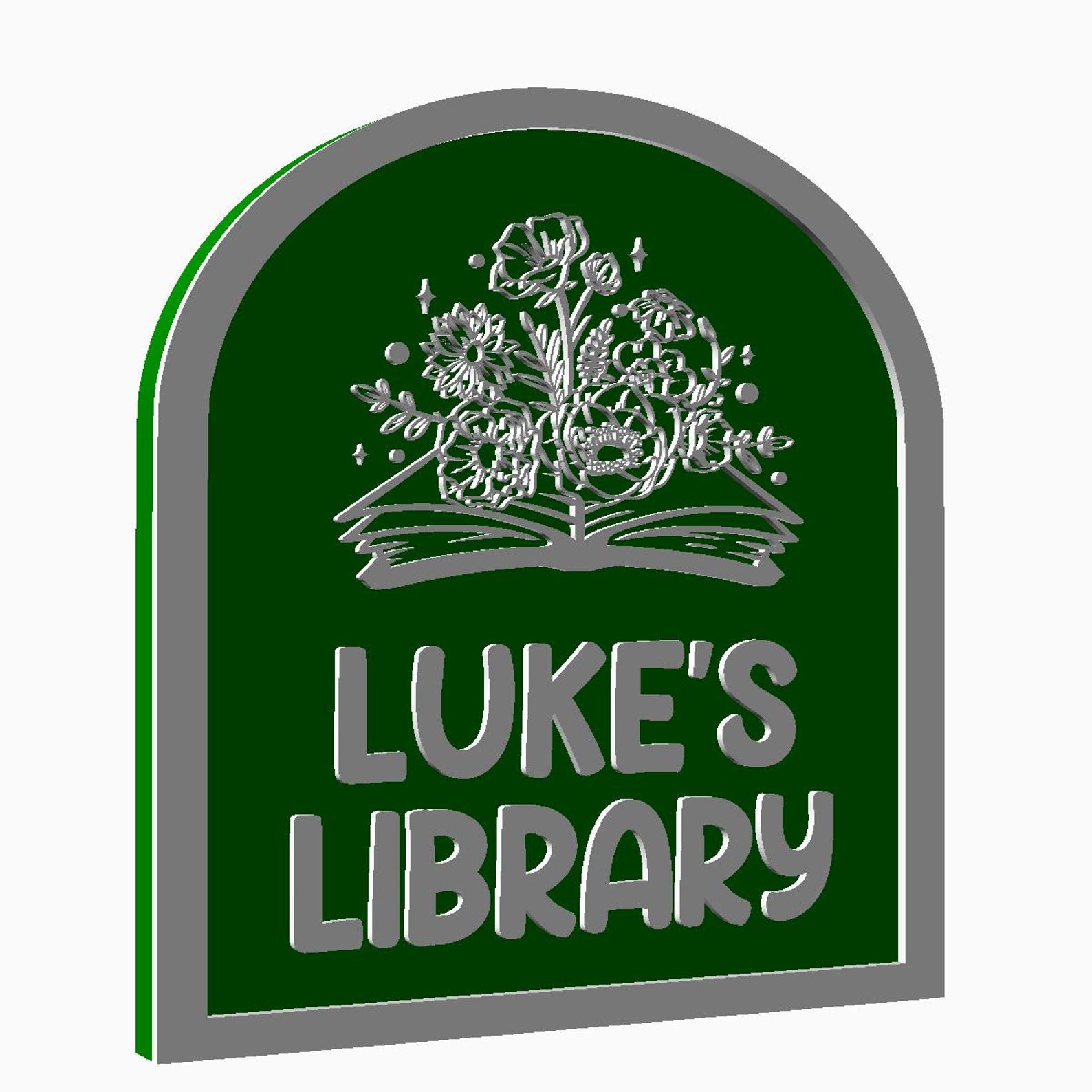 Good Library Names COMMERCIAL LICENSE | Custom Library Sign STL File Digital ...