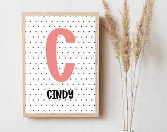 Personalized Name Wall Art | Monogram Wall Art | Custom Digital Download | 300 DPI JPG