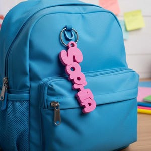 LICENCIA COMERCIAL / Impresión 3D personalizada (Descarga de archivo digital STL) Llaveros con etiqueta de nombre personalizados, Etiqueta de nombre para mochila, Regalo perfecto