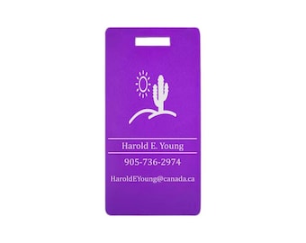 Large Custom Laser Engraved Aluminum Luggage Tag: Personalized Travel ID - 90mm × 50mm