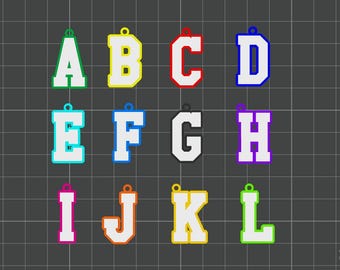 COMMERCIAL LICENSE | Digital STL File Download | Alphabet Keychain A–Z | 26 Individual Letter Keychains | 3D Print Keyring