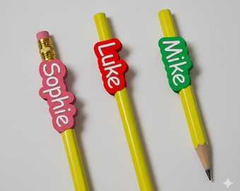 COMMERCIAL LICENSE | Digital STL File Download | Personalized Pencil Topper Name | Custom Name Pencil Topper | 3D Print School Accessory