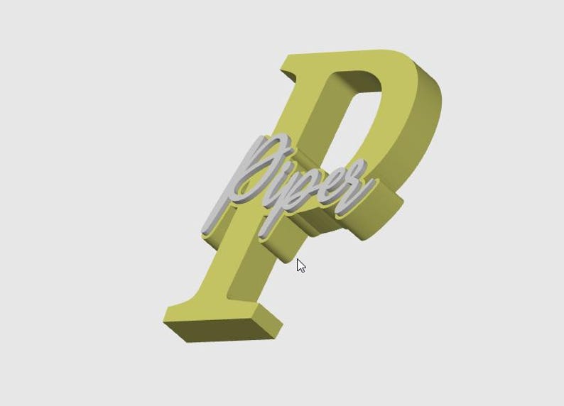 COMMERCIAL LICENSE | Custom Initial and Name STL file - Free Standing - Desk Name plate image 9