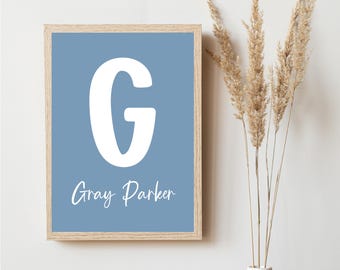 Personalized Name Wall Art | Monogram Wall Art | Custom Digital Download | 300 DPI JPG