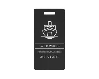 Large Custom Laser Engraved Aluminum Luggage Tag: Personalized Travel ID - 90mm × 50mm
