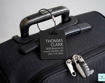 Custom Laser Engraved Aluminum Luggage Tag: Personalized Travel ID - NU