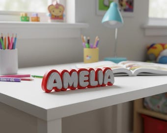 COMMERCIAL LICENSE | Free Standing Nameplate STL File | 3D Print Desk Name Plate | Personalized Name Sign | Digital Download