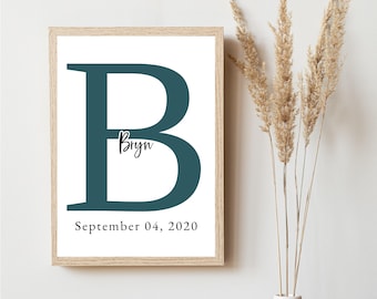 Personalized Name Wall Art | Monogram Wall Art | Custom Digital Download | 300 DPI JPG