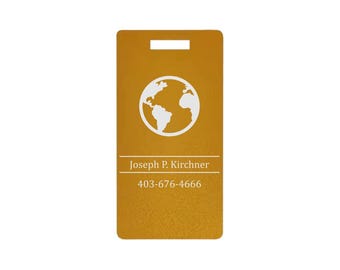 Large Custom Laser Engraved Aluminum Luggage Tag: Personalized Travel ID - 90mm × 50mm