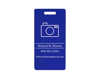 Large Custom Laser Engraved Aluminum Luggage Tag: Personalized Travel ID - 90mm × 50mm