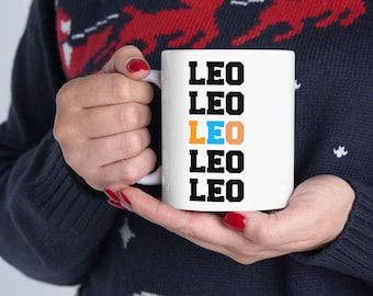 Personalized Varsity Name Mug, Custom Block Letter Coffee Cup, Retro Colorful Repeat Name 11oz Ceramic Mug, Collegiate Font Gift REPEATMUG