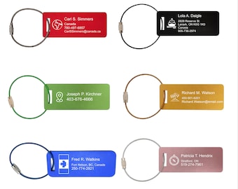 Anpassad lasergraverad bagageetikett i aluminium: Personlig rese-ID - NU