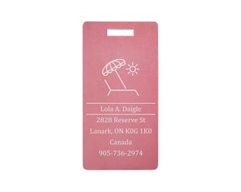 Large Custom Laser Engraved Aluminum Luggage Tag: Personalized Travel ID - 90mm × 50mm