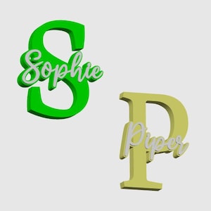 COMMERCIAL LICENSE | Custom Initial and Name STL file - Free Standing - Desk Name plate image 11
