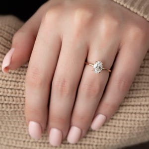 1.5 Karat ovaler Solitär Diamantring, 1.5 CT ovaler Diamant-Verlobungsring, Echtgold-Diamant-Ehering, zertifizierte VS1 E-Farbe