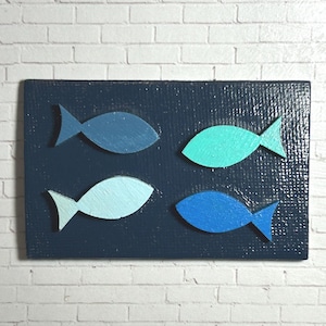 Miniature Dollhouse Fish Wall Decor, Scale 1:12, Lake Life, Mini Accents, Miniature Signs, Nautical Decor