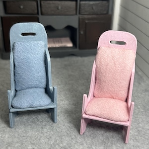 Vintage Miniature Dollhouse Children&#39;s Chairs. Set of 2. Kids Room, Mini Furniture, Playroom