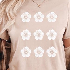 Vintage Hibiscus Flowers PNG/SVG Shirt, Summer Vibes Shirt PNG Design, Gift for Her, Printable Sublimation Design, Instant Download
