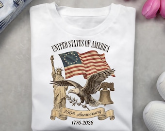 Vintage America 250th Birthday PNG Shirt, Patriotic PNG Design, Gift for Him/Her, Printable Sublimation Design, Instant Download