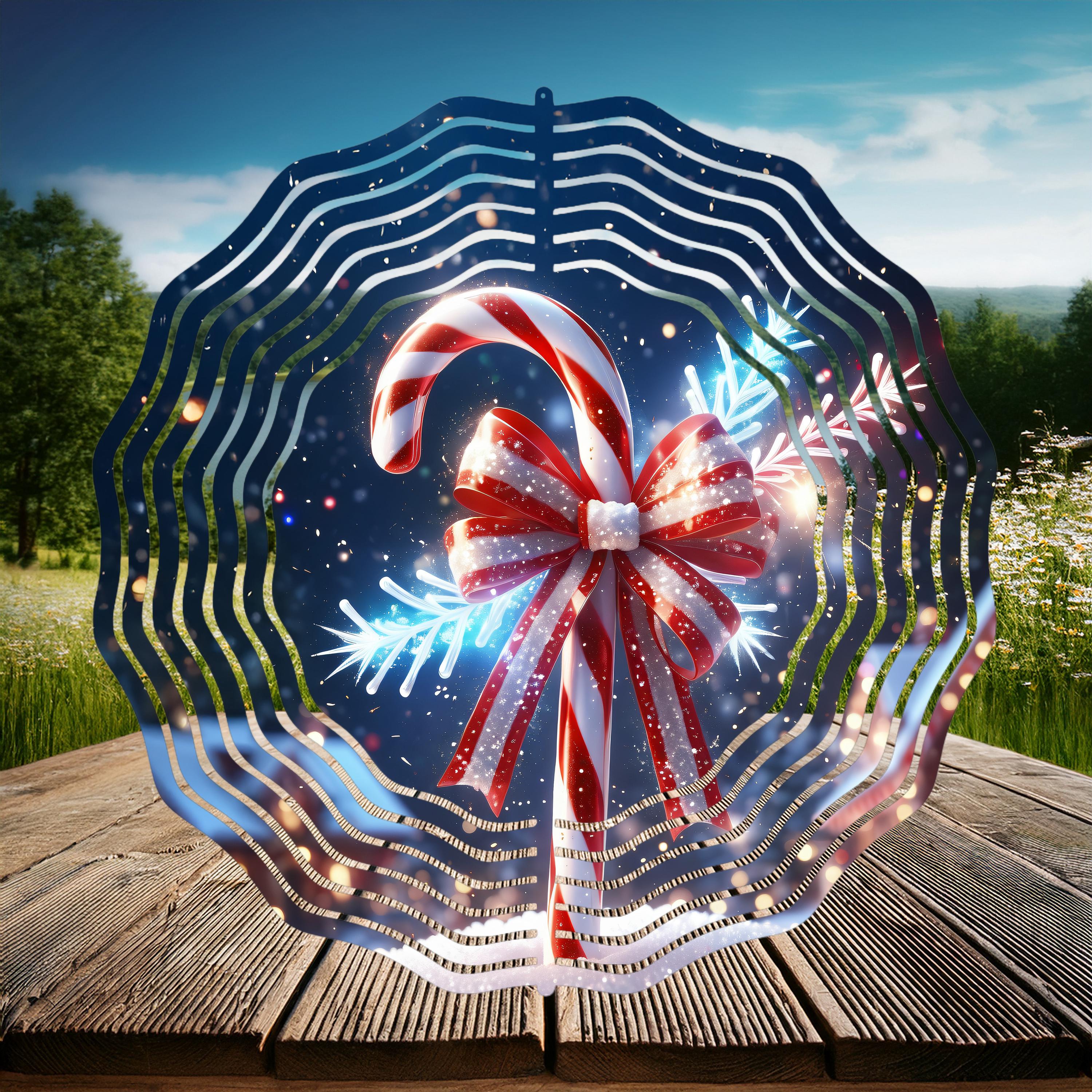 クリスマスキャンディケーン風車、風車昇華PNG、ガーデン