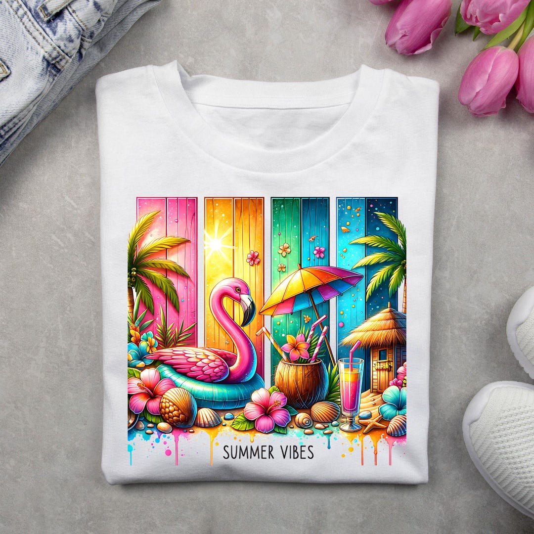 Beach Summer Vibes PNG Shirt, Tropical Vacation Shirt PNG Design, Gift ...