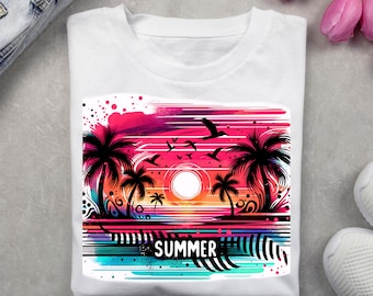 Beach Summer Vibes PNG Shirt, Summer Vibes Shirt PNG Design, Gift for Him/Her, Printable Shirt, Sublimation Design, Instant Download