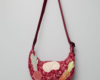 Unique handmade and appliquéd crossbody zipper bags!
