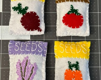 Handmade felt seed packet cat nip toys!