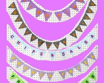 Felt appetizer pennant banners!