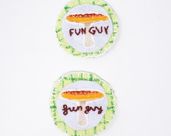 Handmade Fun Guy pins!