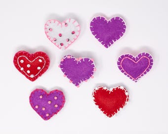 Handmade felt heart pin!