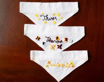 Custom pet bandana/Embroidered cat and dog collar bandana