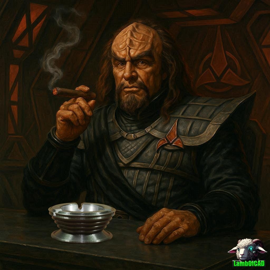Klingon Ashtray: Star Trek Inspired, Metallic Space Gray, Stainless Steel Liner