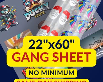 DTF Gang Sheet, DTF Transfer, Full Color Custom Gang Sheet, High Quality, Ready To Press Transfers, Custom Heat Transfer, DTF Print