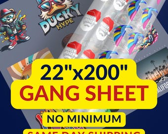 DTF Gang Sheet, DTF Transfer, Full Color Custom Gang Sheet, High Quality, Ready To Press Transfers, Custom Heat Transfer, DTF Print