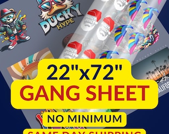 DTF Gang Sheet, DTF Transfer, Full Color Custom Gang Sheet, High Quality, Ready To Press Transfers, Custom Heat Transfer, DTF Print